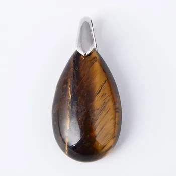 

Fashion WaterDrop Pendants Natural Tiger Eye Lapis Purple Pink Crystal Stone Pendant for Women Necklace Reiki Healing Jewelry