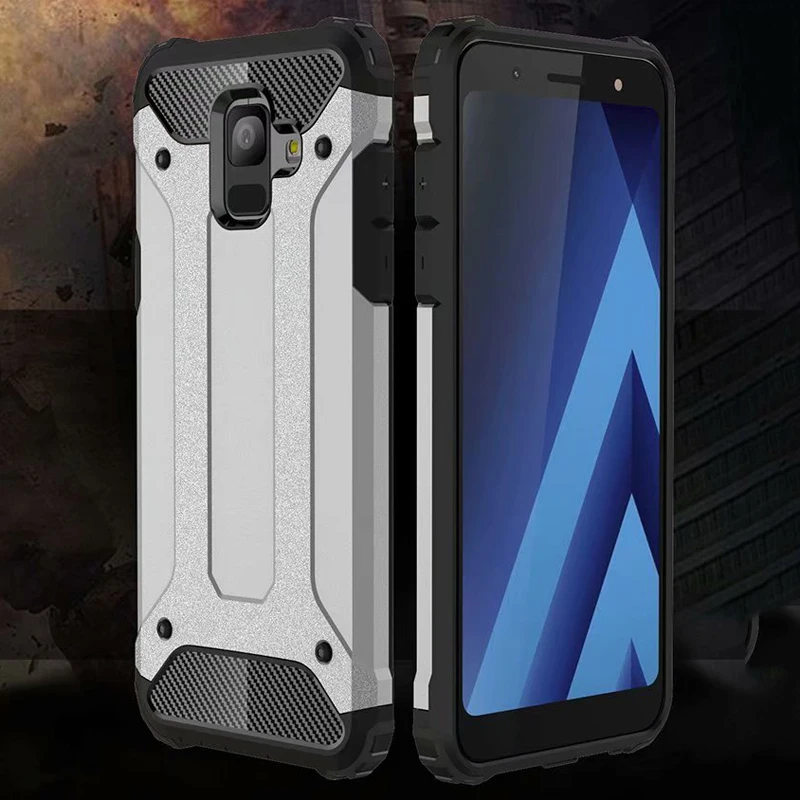 

PC+TPU Hybird Protective Case For Samsung Galaxy A6(2018)A600FN within Heat Radiation Nets Precise Holes Outdoor Shockproof Case