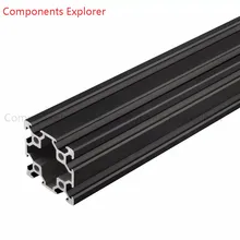 Fente à coupe arbitraire 1000mm 4040 V, profil d'extrusion en aluminium noir, double fente, couleur noire