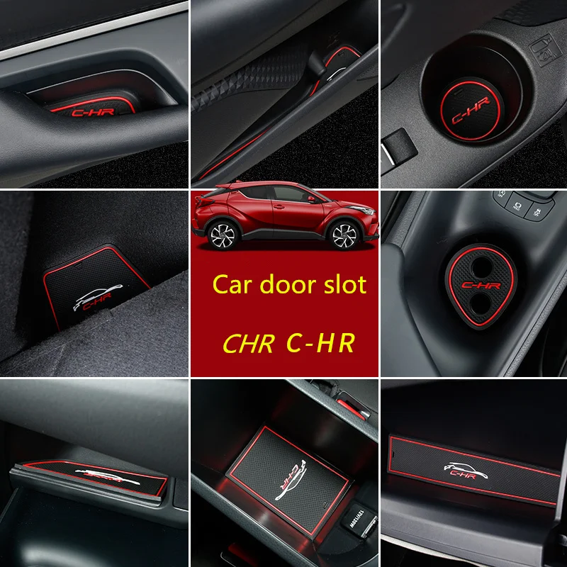 Подходит для Toyota CHR C-HR Противоскользящий слот-коврик для двери дверной коврик слот коврик нескользящий подставка-наклейка автомобильные аксессуары для укладки