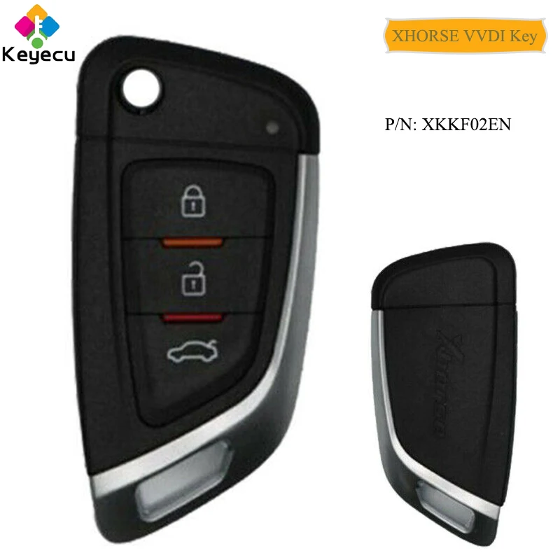 

KEYECU XHORSE English Version Knife Style Remote Control Car Key With 3 Buttons - FOB for VVDI Key Tool VVDI2 P/N: XKKF02EN