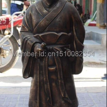 3" Китайский Бронзовый Архаики Старый Человек, Доктор Медицинский Мудрец Чжан Чжун Цзин Статуя