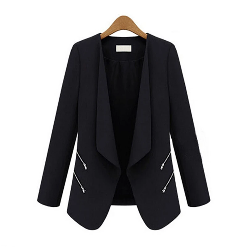 Office Lady Slim Blazer Jackets Coats New Fashion Style Summer  Thin Blue Cardigan Outwear Business Women Leisure Blaser Femme