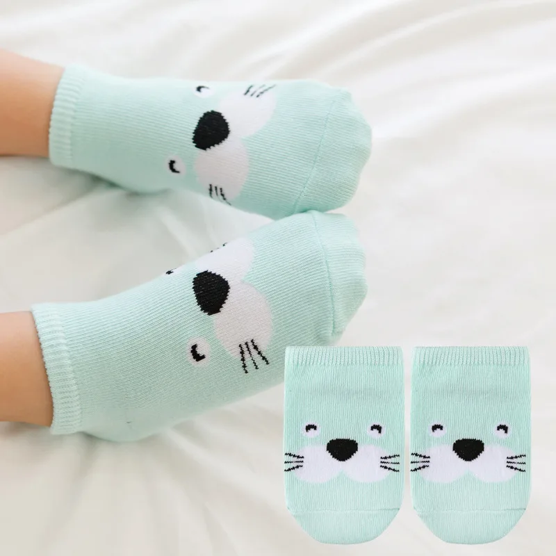 Kacakid/детские носки из хлопка резиновый противоскользящий носки-тапочки детские носки с мультяшными животными для детей 0-3 лет, 8 цветов - Цвет: M