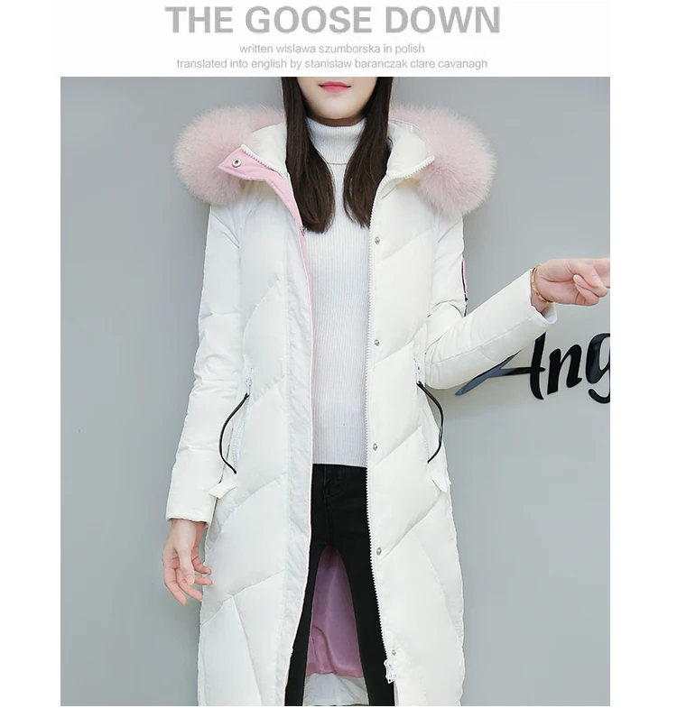 KMETRAM модное пальто с меховым воротником зимняя куртка женская Jaqueta Feminina Inverno длинная пуховая хлопковая парка зимнее пальто для женщин HH455