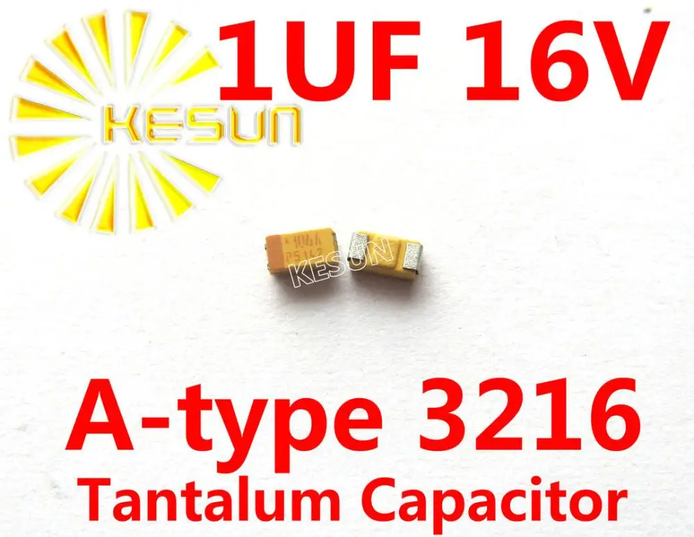 1 мкФ 16 В Тип 1206 3216 105C SMD Тантал конденсатор TAJA105K016RNJ x100PCS Бесплатная доставка