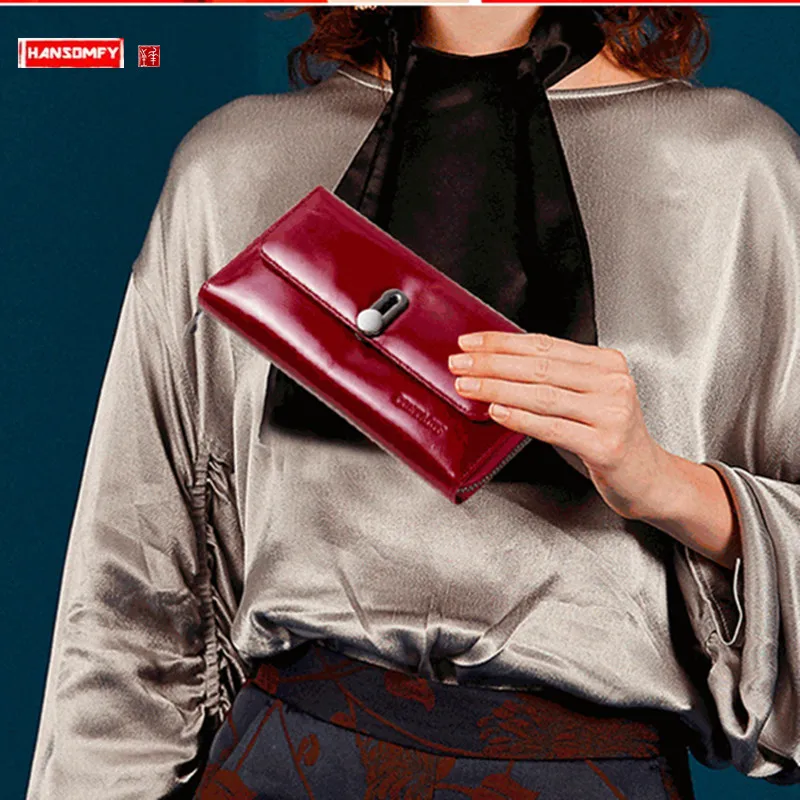 

Fashion casual Women wallet genuine leather ladies long wallets multifunction mobile phone clutch bag card holder coin purses