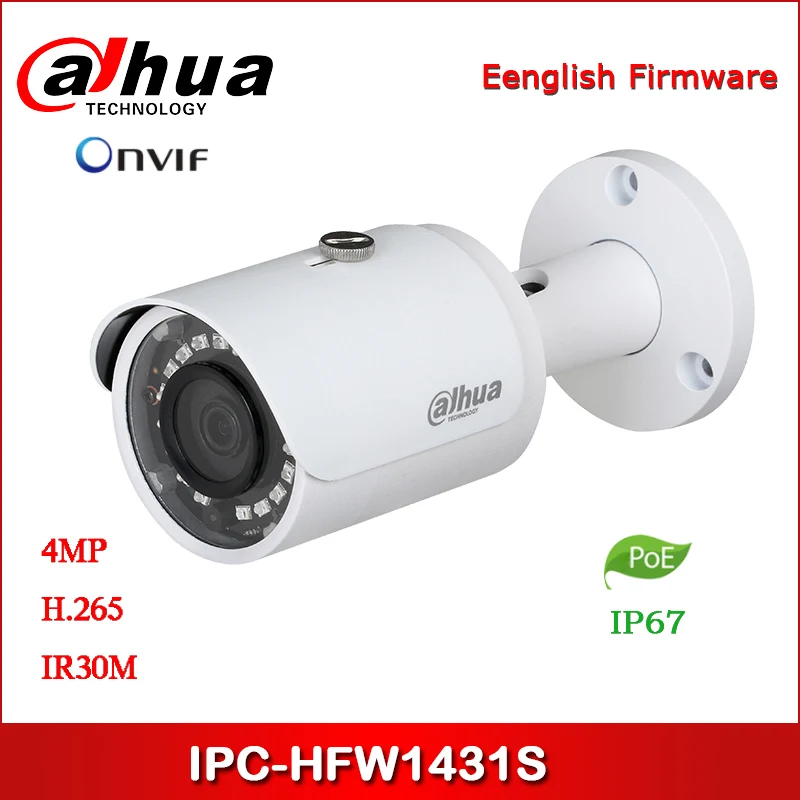 Dahua ip-камера 4MP IPC-HFW1431S камера безопасности с сетевая камера, POE