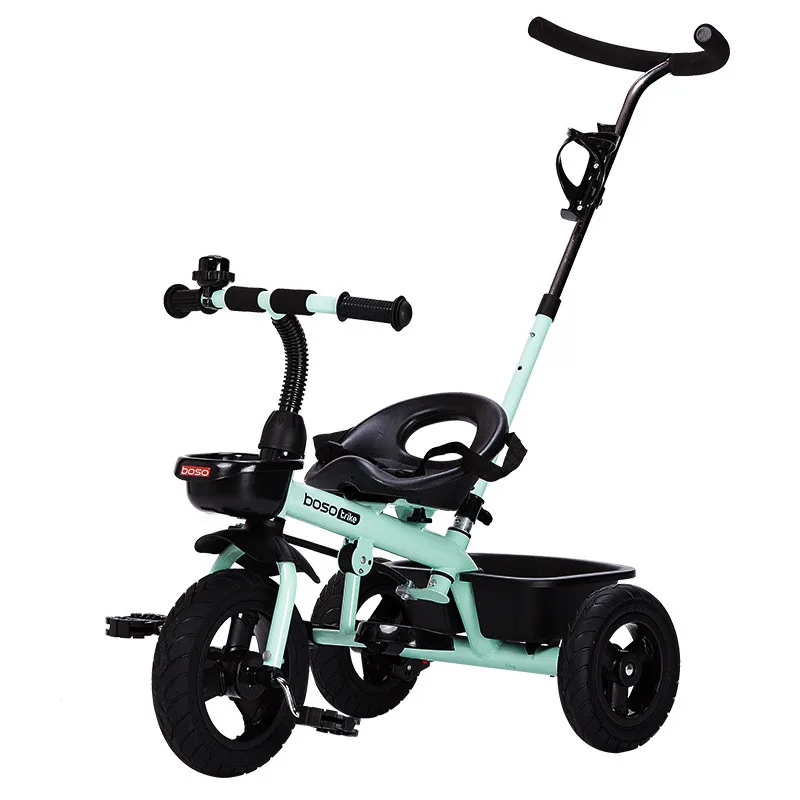 2017 New Baby Trolley Stroller with Double Brake Inflatable Titanium Wheel Children Tricycle yellow, green, white, pink, orange7