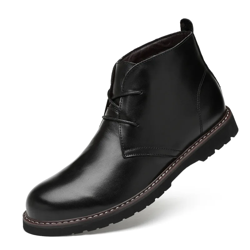 

Winter Men Boots Leather Shoes 2018 Vintage Style Men Shoes Casual Fashion Man Footwear Snow Boots Men Ankle Boots Plus36-48