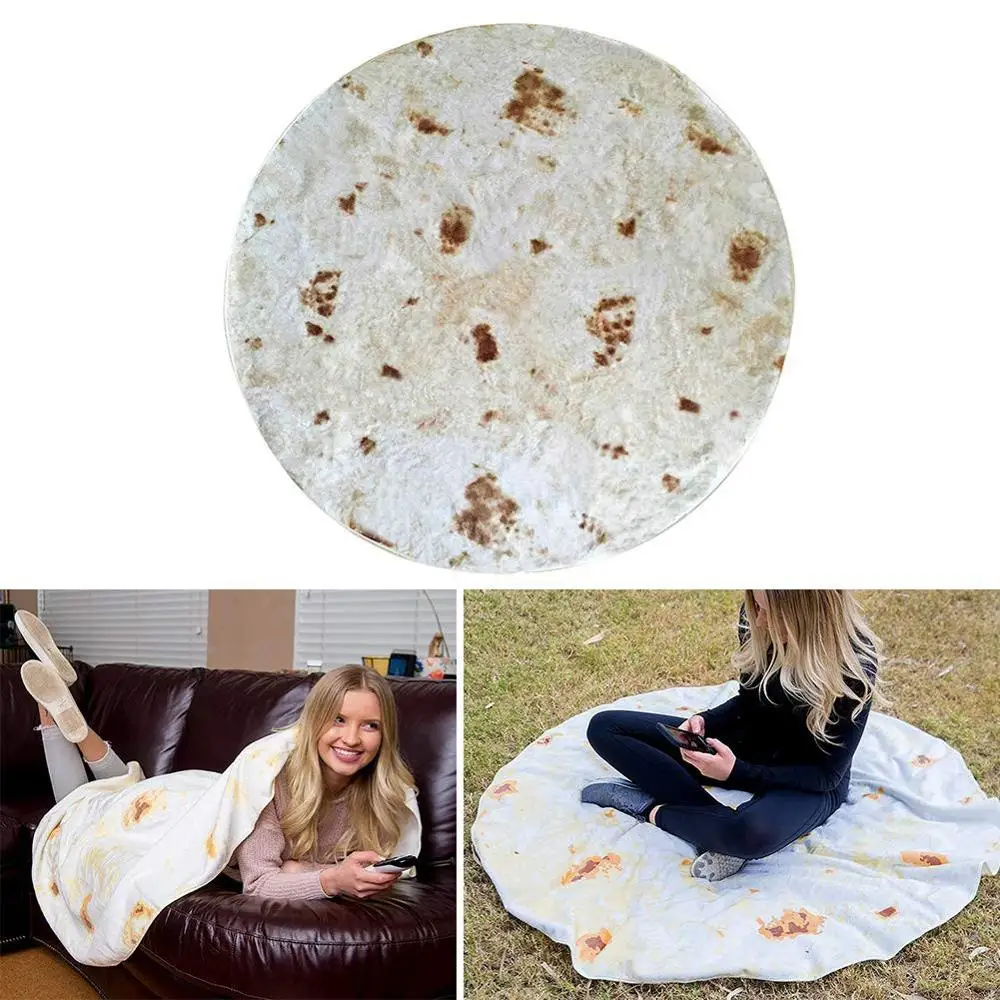 

Tortilla Soft Fleece Throw Blanket Outdoor Folding Camping Blanket Beach Picnic Cotton Sleeping Camping Pad