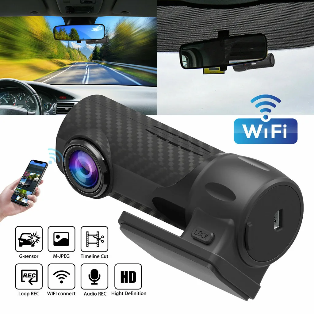 2019 Новый 1080P HD Скрытая камера в автомобиль DVR видеорегистратор с WiFi G сенсором