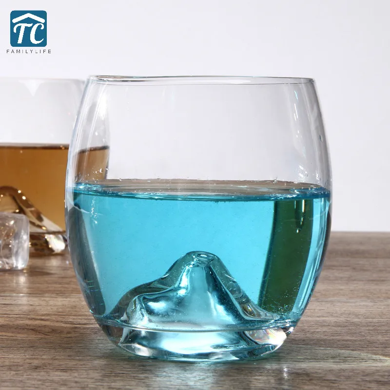 350ml Iceberg Glass Crystal Whisky Cup Snow Mountain Mug Handmade