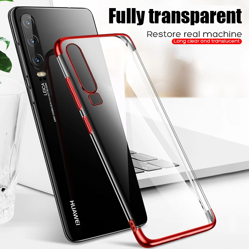 

For Honor 10 20 lite Funda Transparent Plating Soft TPU Phone Case For Huawei Mate 10 20 Lite P30 P20 Pro Cover Silicone Case