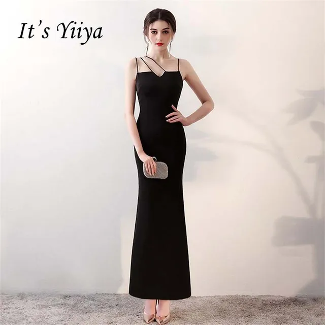 Simple Black Spaghetti Strap Dress