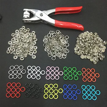 

1pc Plier Tool +100 Sets 10 Mix Colors 9.5mm Metal Prong Snap Buttons Fasteners Press Studs Poppers Baby Romper Buckle Snap