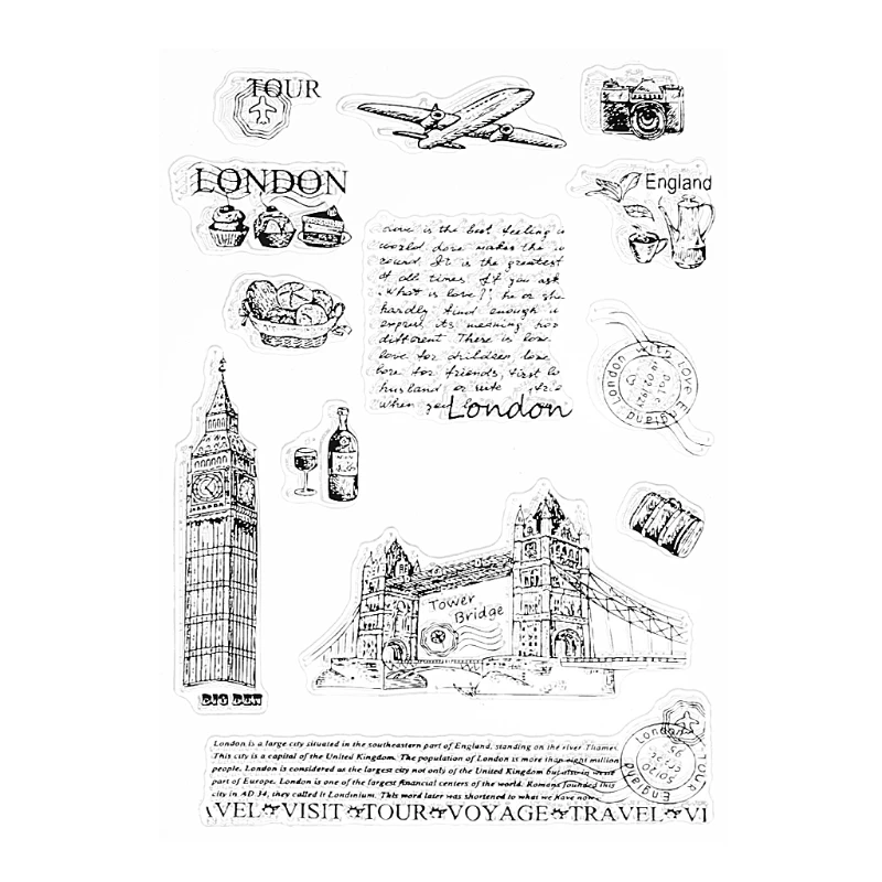 

Tower of London Transparent Silicone Clear Stamp Cling Diary DIY Scrapbooking