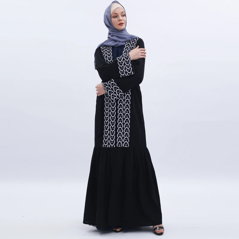 Appliques Muslim Hijab Dress Abaya Turkey Kimono Kaftan Dubai Caftan Abayas For Women Qatar Islamic Clothing Robe Femme Musulman
