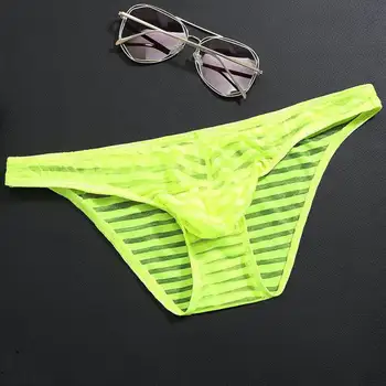 

Men Exotic Apperal Summer Hot Sexy See Through Soft Ice Silk Briefs Shorts Underwear Black Hot UK