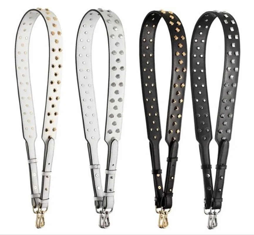 

Sorores Semper 2018 new strapyou shoulder box rivets cow leather strap parts black stud bag accessories PJ025