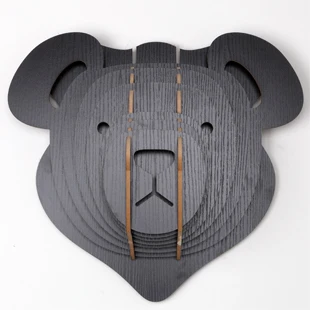 

NODIC wood carving bears for wall decoration,wood crafts for children,wood animal home decoration,animal head ornament