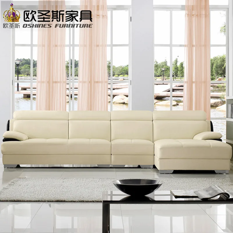 New model l shaped modern italy genuine real leather sectional latest corner furniture living room sex sofa set 615