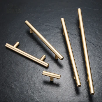 

2.4"-20" Long Aluminum T Shape Cabinet Pulls Gold Handle for Drawer Cupboard Furniture Handles Pull Knob Hardware