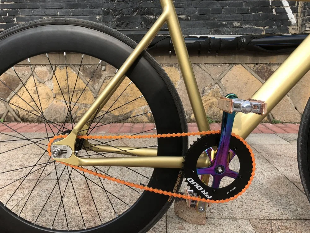 Flash Deal Fixed Gear Bike 54cm  58cm  single speed bike Smooth Welding frame  Aluminum alloy Track Bicycle 700C wheel DIY color 4