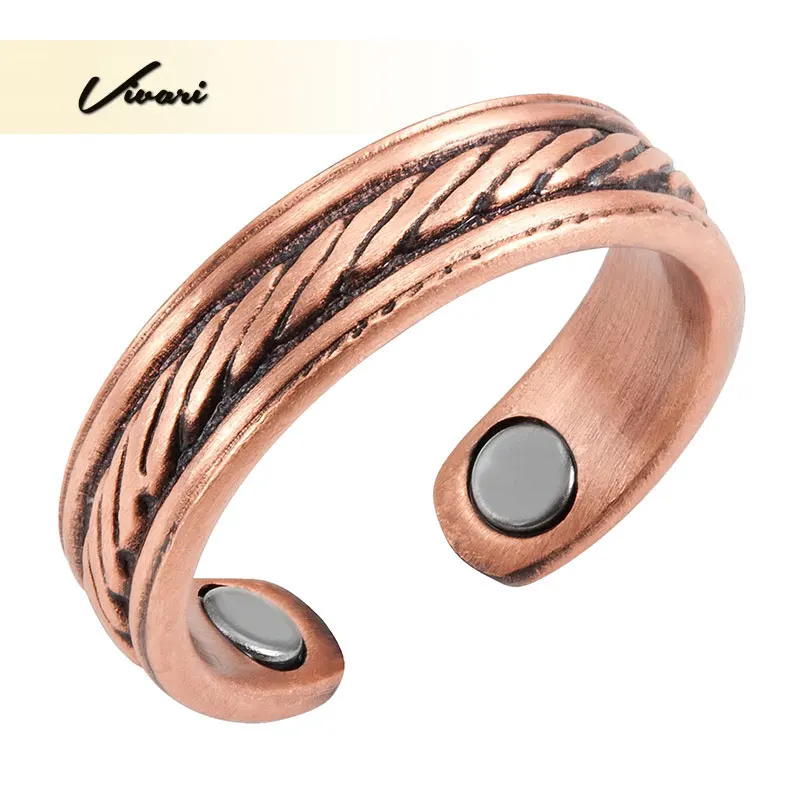 

Vivari New Brand Magnetic Rings For Women 100%Copper Parallel Lines Ring