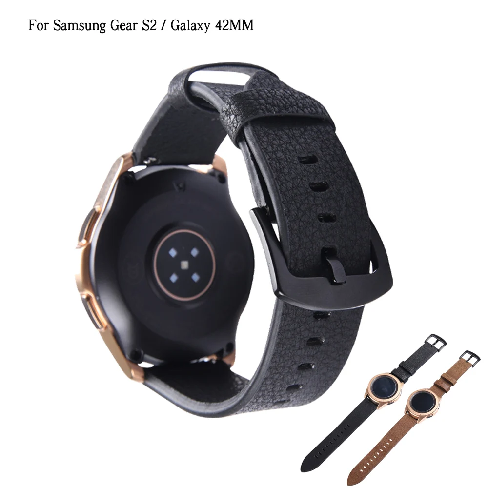 20 мм ремешок для часов samsung gear S2 Galaxy Watch 42 из натуральной кожи браслет спортивный