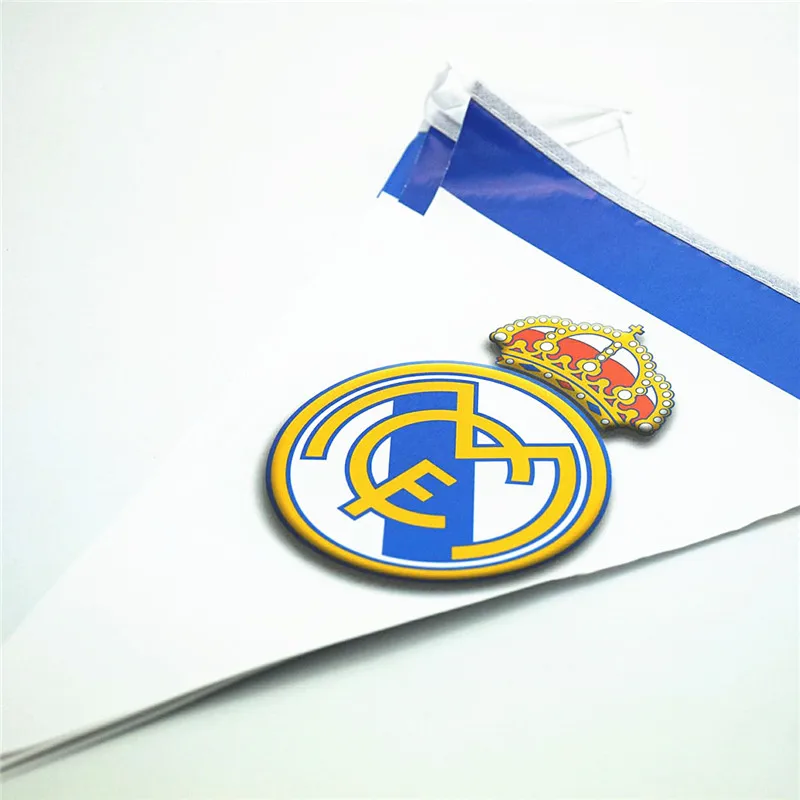 Реал Мадрид тема вечерние Детские День Рождения вечерние украшения одноразовые 10 шт./лот баннер/Флаг тематический фестиваль для дома