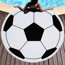 Теннисный мяч для ног с принтом единорога из микрофибры круглое пляжное полотенце Toalla Microfibra плотная махровая ткань с кисточками пляжное одеяло