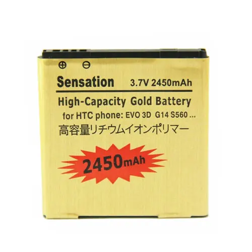 Ciszean 1x 2450 мА/ч золотистый Сменный аккумулятор для HTC Sensation G14 4G EVO 3D G17 G18 Z710E XE Amaze |