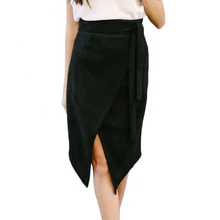 Новые летние сексуальные юбки Модные Женские однотонные юбка-карандаш Высокая Талия Разделение повязки Асимметричный Милая Женская Повседневная Юбки