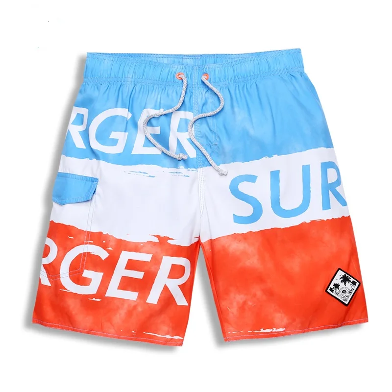 

Hot Sale Men's Plus Size Board shorts 2016 Summer New Quick Drying Male Wear Boy Long Striped Bermuda Masculina