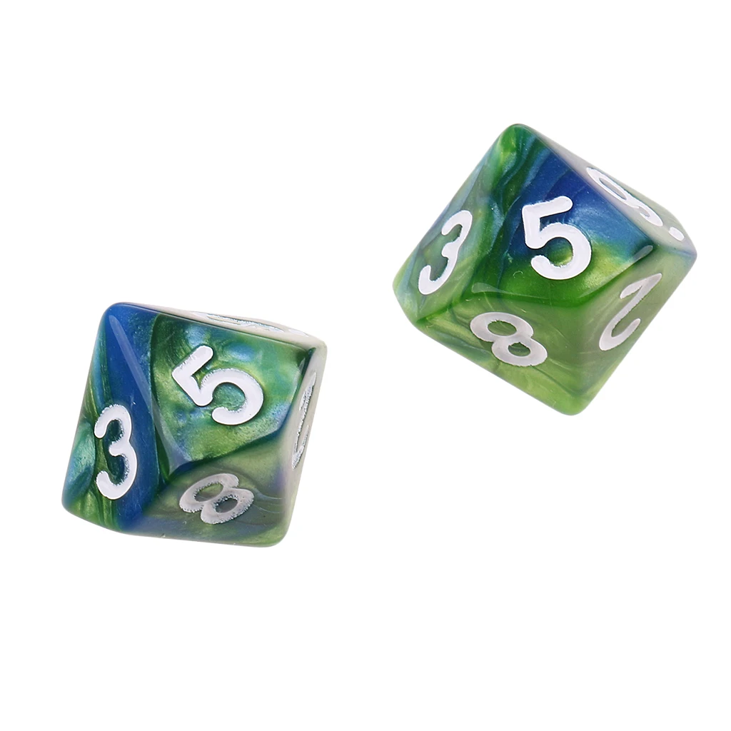 Perfeclan 10pcs 10 Sided D10 Polyhedral Dice Double Color for DND RPG MTG Board Game Accessories Double Colors Dice
