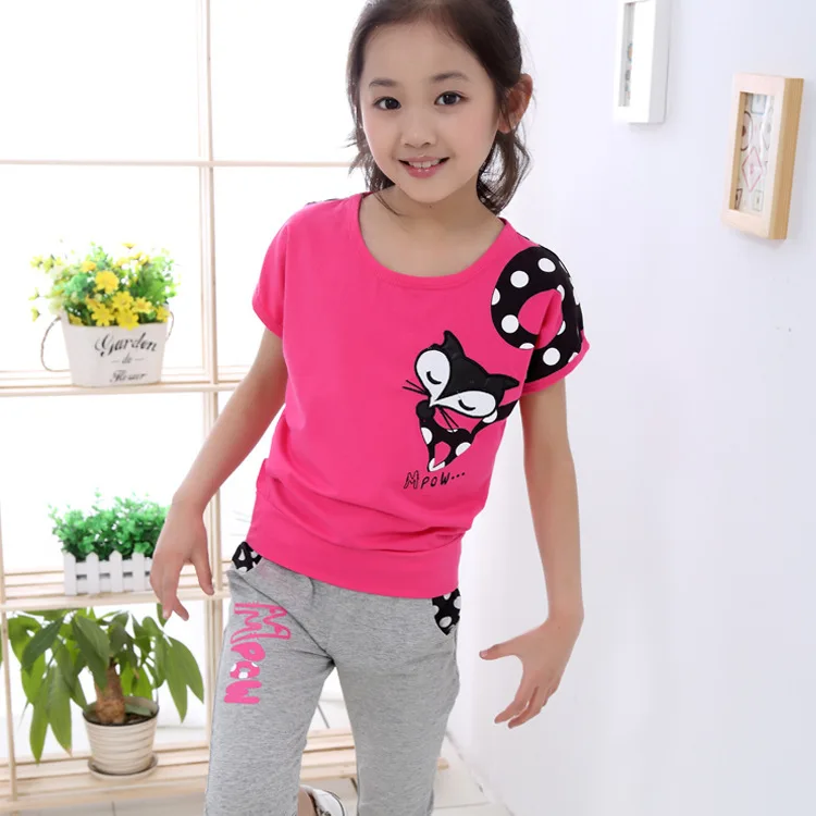 Manga Pour Fille De 10-12 Ans 2018 bébé d'été filles vêtements dessin animé occasionnel ensembles
