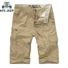 AFS JEEP, брендовые летние хлопковые шорты Карго с несколькими карманами, мужские повседневные свободные шорты до колен, мужские шорты, военные тактические мужские шорты