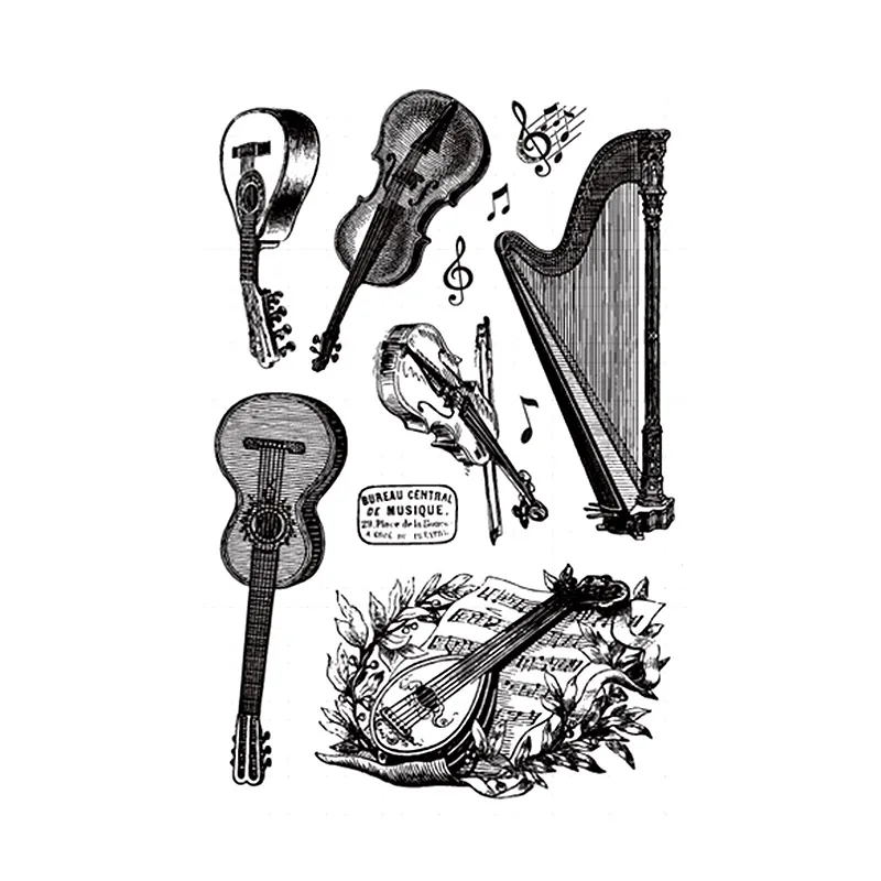 

Musical instruments Note Clear Stamps for Scrapbooking DIY Silicone Seals Photo Album Embossing Folder Paper Maker Template