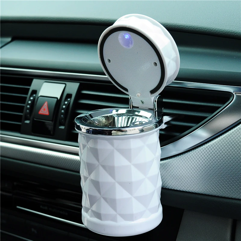  Car Accessories Car Styling Mini Portable LED Light Car Ashtray Universal Cigarette Cylinder Holder
