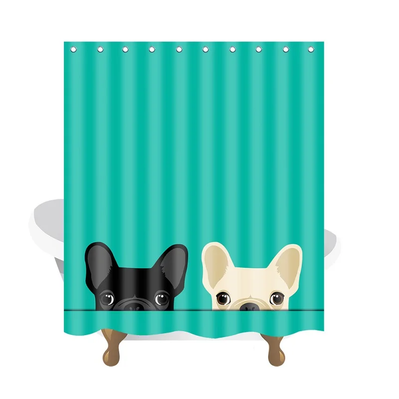 Shower Curtain Funny Dog Printed Waterproof Polyester Bath Curtain Bathroom Accessories 150x180cm Curtain Home Decoration
