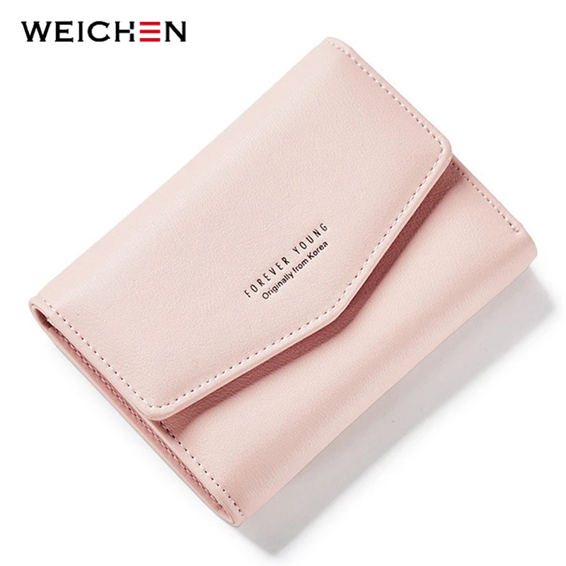 

WEICHEN Korean Design Envelope Hasp Short Lady Wallets, Mini Small Women Wallet Purse Soft Leather Crad Holder Coin Bag Cultch