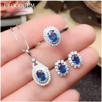 Fancy Natural Sapphire Jewelry sets for women Party Genuine Gemstones with CZ Necklace Ring Earrings 925 Sterling silver #558
Fancy Natural Sapphire Jewelry sets for women Party Genuine Gemstones with CZ Necklace Ring Earrings 925 Sterling silver #558
