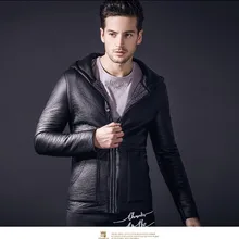 fanzhuan, новинка, модная повседневная Весенняя тонкая мужская куртка из искусственной кожи с капюшоном, мужская приталенная мотоциклетная куртка, пальто 810012