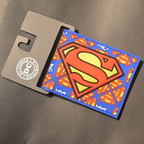 Комиксы DC Marvel Мстители мультфильм бумажник Бэтмен флэш Супермен 3D кошелек логотип кредитный держатель для карт мужской кошелек - Цвет: Темно-синий
