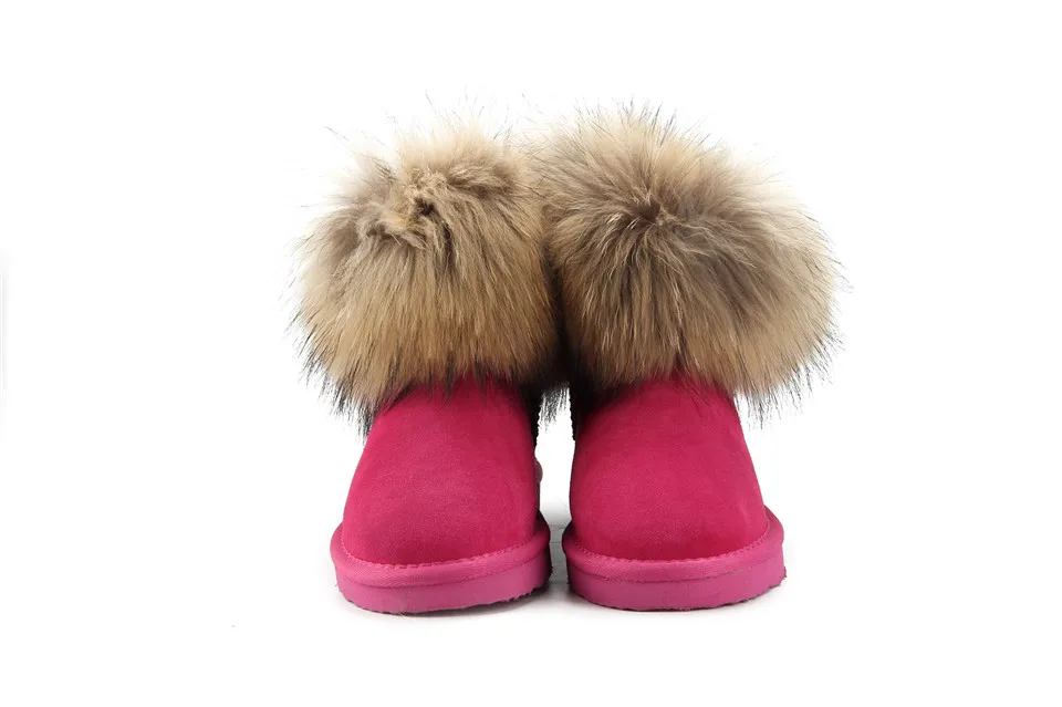 MBR FORCE/женские короткие зимние ботильоны из коровьей замши и натурального Лисьего меха; женская зимняя обувь; женские ботинки