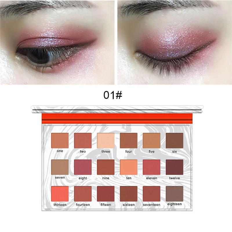 

2019 18 Color Eyeshadow Palette Matte Glitter EyeShadow Waterproof Style Cosmetic Makeup Diamond Shimmer Eye Primer Eye Shadow