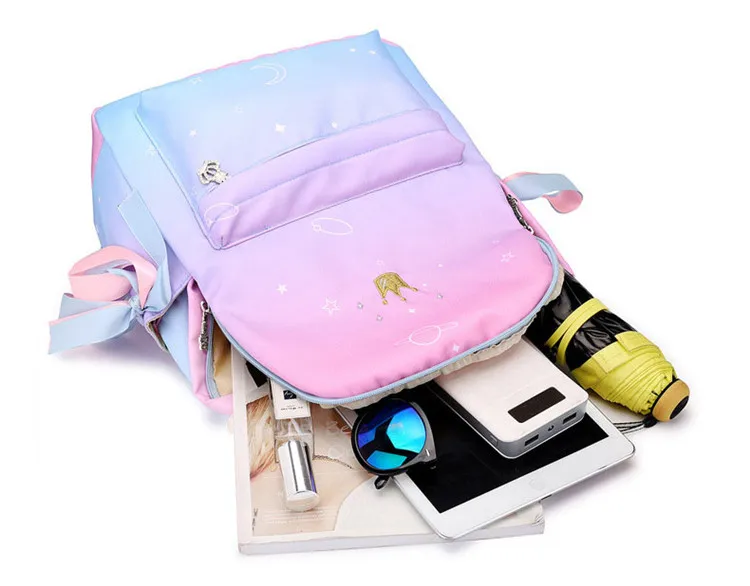 2019 новый стиль версия простой Нейлоновый Средний школьная сумка мульти-функция мода Студенты плечо рюкзак женский