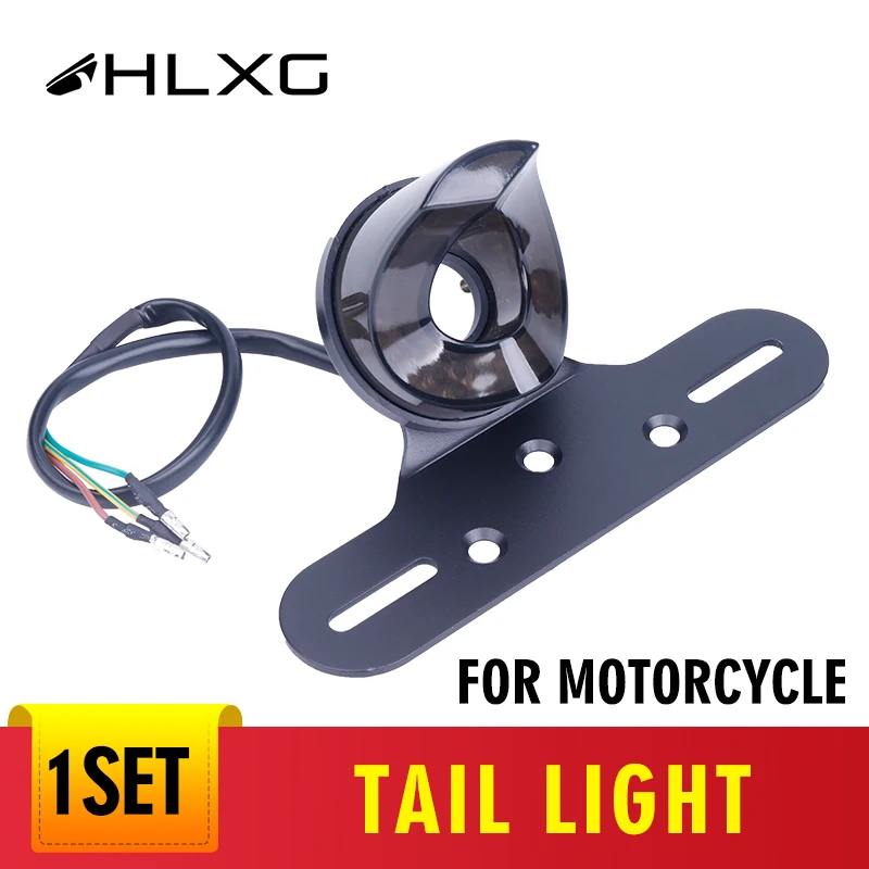 

hlxg 1 PCS Universal Motorbike Motorcycle LED Reflector Rear Tail Brake Stop Marker Light License Plate Light 12V Red Source