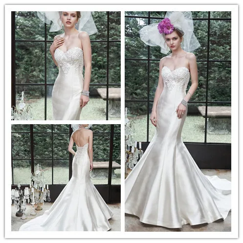 Awesome Floor Length Fishtail Corset Back Sweetheart Neckline